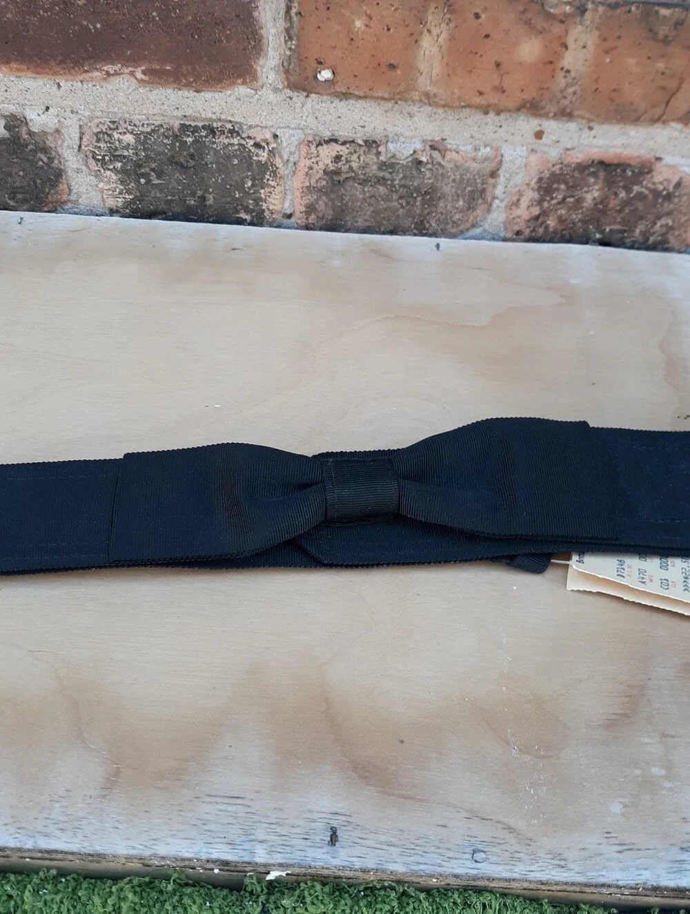 Vtg 80s Ginnie Johansen Black Grosgrain Bow Belt New With Tags Brittany Ltd